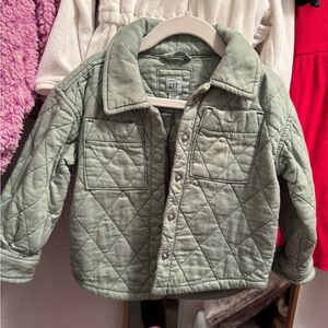 GAP Kids Quilted Army Green Jacket 18-24